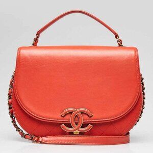 Chanel Red Leather Coco Curve Crossbody Bag